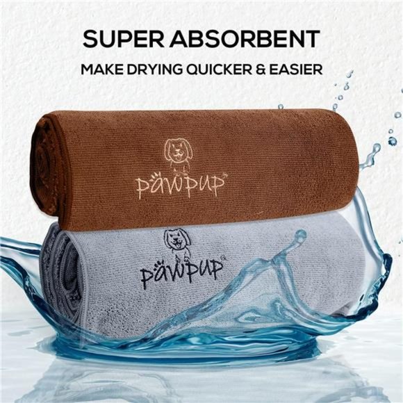 Dog Towel Super Absorbent - Pack of 2 - Quick Drying Super Soft Microfiber Pet - Picture 3 of 7